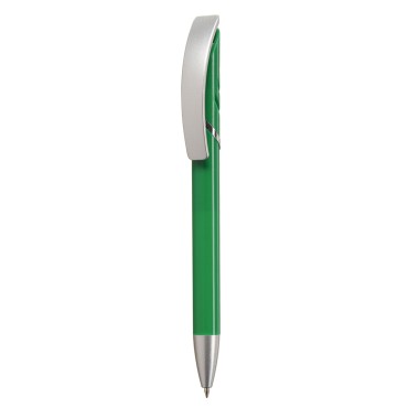 Stylo coloré avec éléments chromés et clip argent