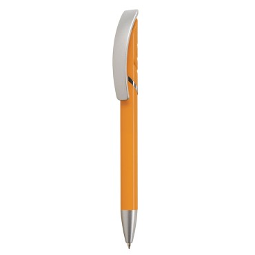 Stylo coloré avec éléments chromés et clip argent