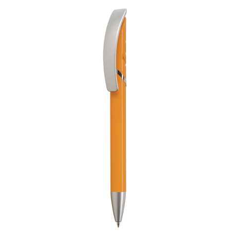 Stylo coloré avec éléments chromés et clip argent