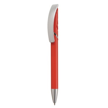 Stylo coloré avec éléments chromés et clip argent