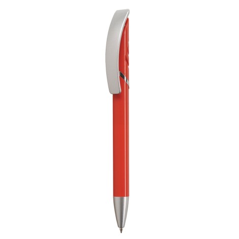 Stylo coloré avec éléments chromés et clip argent