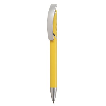 Stylo coloré avec éléments chromés et clip argent