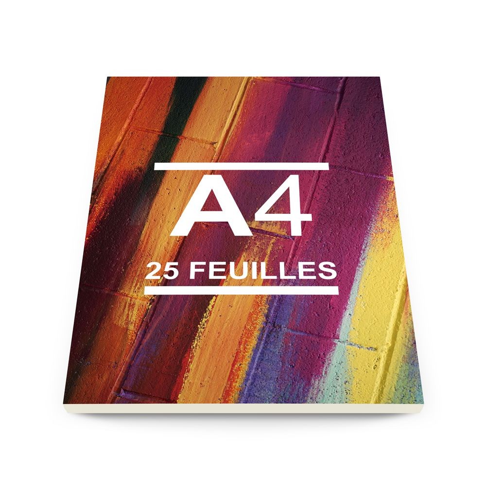 Bloc-notes A4 - 25 feuilles - Avec couverture