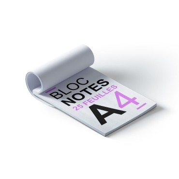 Bloc-notes A4 - 25 feuilles