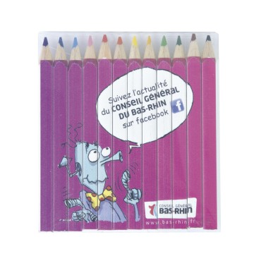 Set 12 crayons de couleur publicitaire 