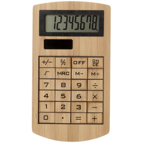 Calculatrice publicitaire en bambou