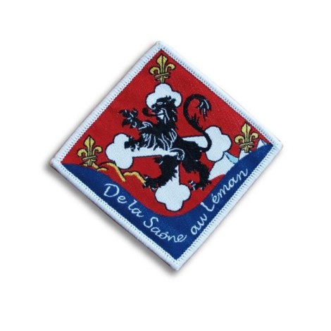 Ecusson tissé 75mm sur mesure publicitaire
